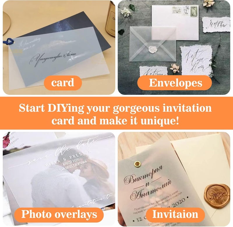 psler Vellum Paper 8.27 x 11.8 Translucent-Printable - Translucent Vellum Paper Tracing for Crafts Tracing,Drawing,Card Overlays,Invitation Envelope 30 Sheets - Image 4